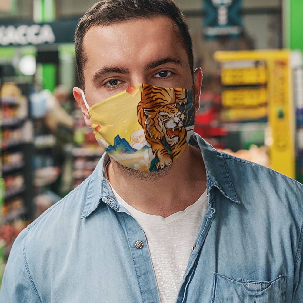 Khẩu trang nhâm dần 2022 chúc mừng năm mới happy new year tết cát tường CARTWELL dễ thở dày 2 lớp không đau tai kháng kh