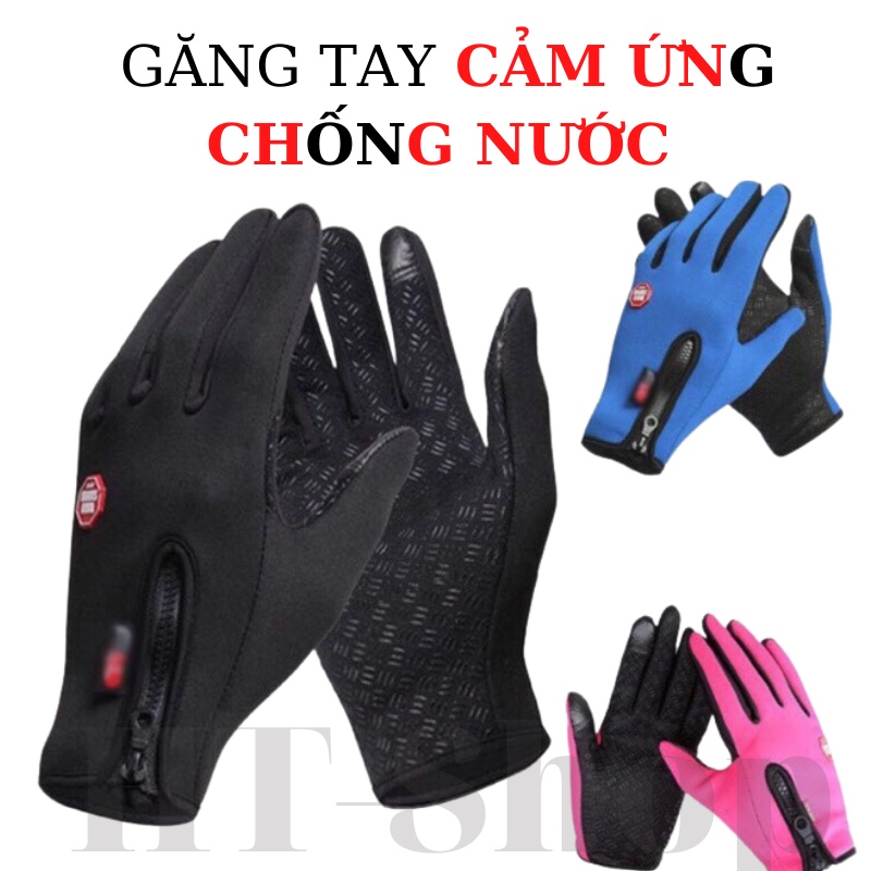 [ SALE SỐC ] Găng Tay Đi Xe Máy Dài Ngón Chống Nước Cảm Ứng Cho Nam Nữ