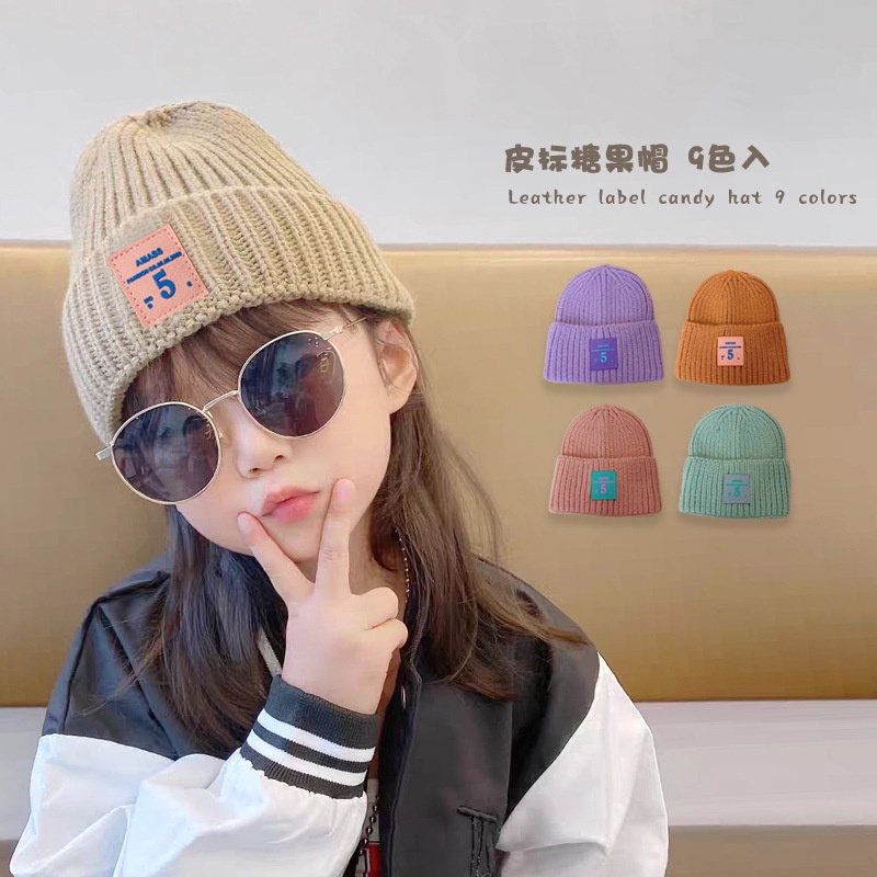 Mũ len dệt kim co giãn giữ ấm có thể gấp gọn màu sắc dành cho bé