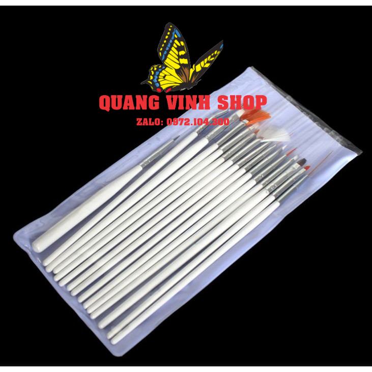 Bộ cọ làm nail giá rẻ 15 chi tiết DH02 (giao màu ngẫu nhiên)