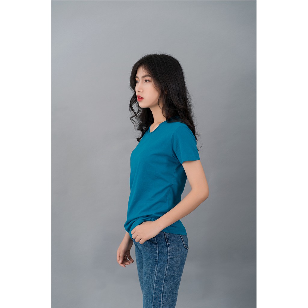 Áo thun nữ màu xanh cổ vịt cao cấp công nghệ thoát nhiệt nhật bản