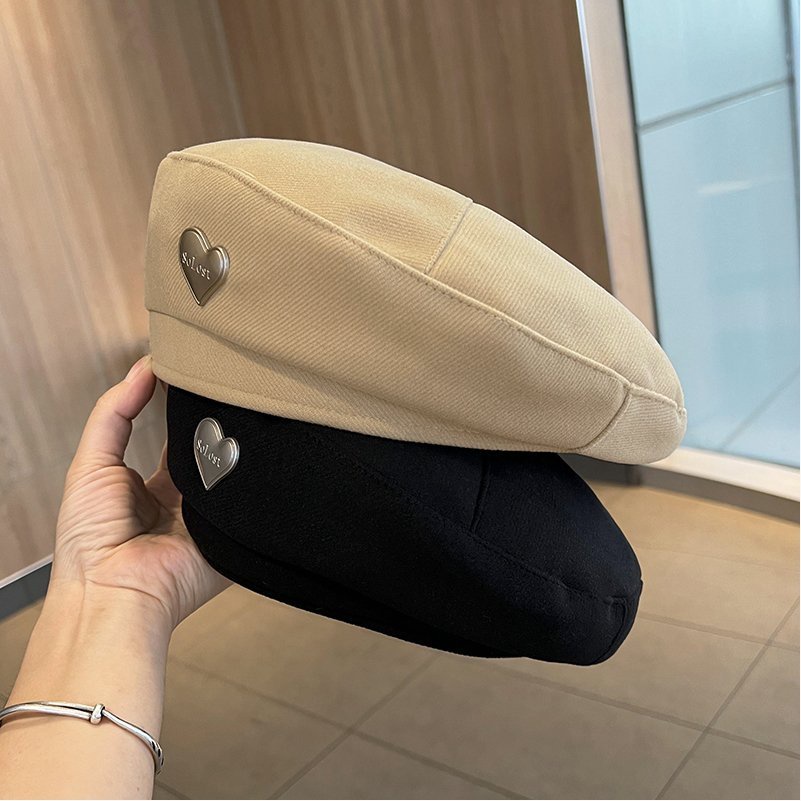 Nón Beret Màu Đen Thời Trang Mùa Thu Phong Cách Hàn Quốc Cho Nữ