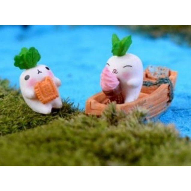 Tiểu cảnh terrarium Củ cải đáng yêu tiểu cảnh sân vườn mini