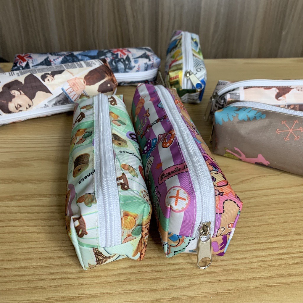Túi đựng bút, túi đựng bút nhiều ngăn vải canvas cao cấp có khóa miệng chắc chắn bền đẹp