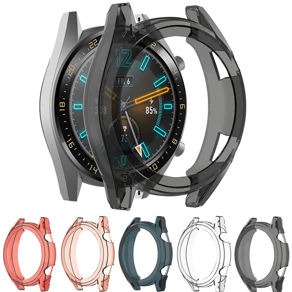 Dây đeo silicon kèm ốp bọc tpu mềm cho đồng hồ huawei watch gt 2 46mm / gt active 42mm