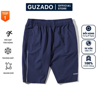 Quần short nam GUZADO, Chất vải gió mềm, Co giãn Cực Tốt, Vận Động Thể Dục Thể Thao Thoải Mái GSR02