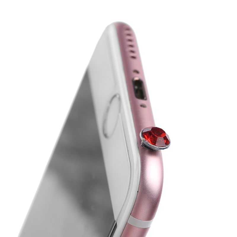 Nút bịt giắc cắm tai nghe 3.5mm chống bụi đính đá lấp lánh thời trang cho điện thoại di động