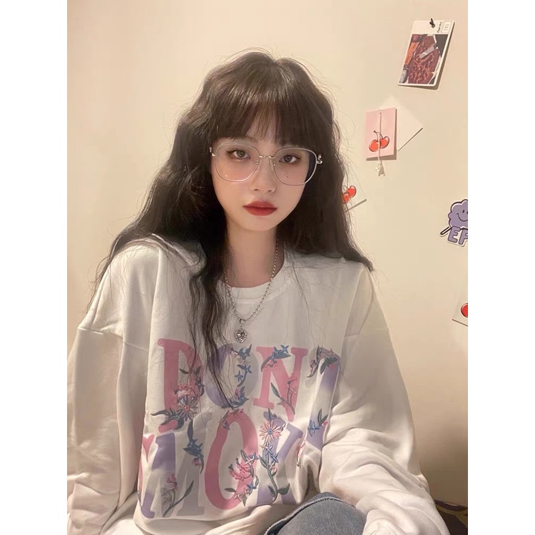 NRVP Áo Hoodie Dáng Rộng Thời Trang Hàn Quốc Đơn Giản Cá Tính Cho Nữ