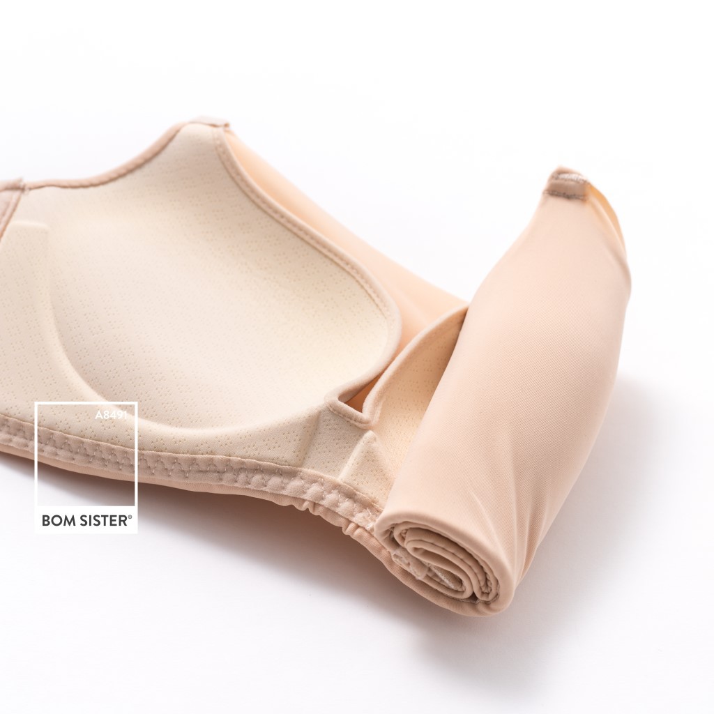 Áo lót mút vừa chất su không gọng cúp ngang màu trơn siêu nâng BOM SISTER A8491 | BigBuy360 - bigbuy360.vn