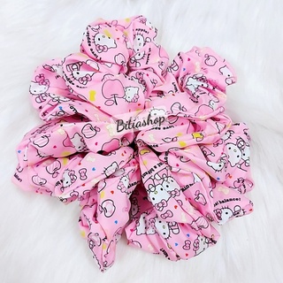 Cột Tóc Scrunchies Kitty Hồng Dễ Thương