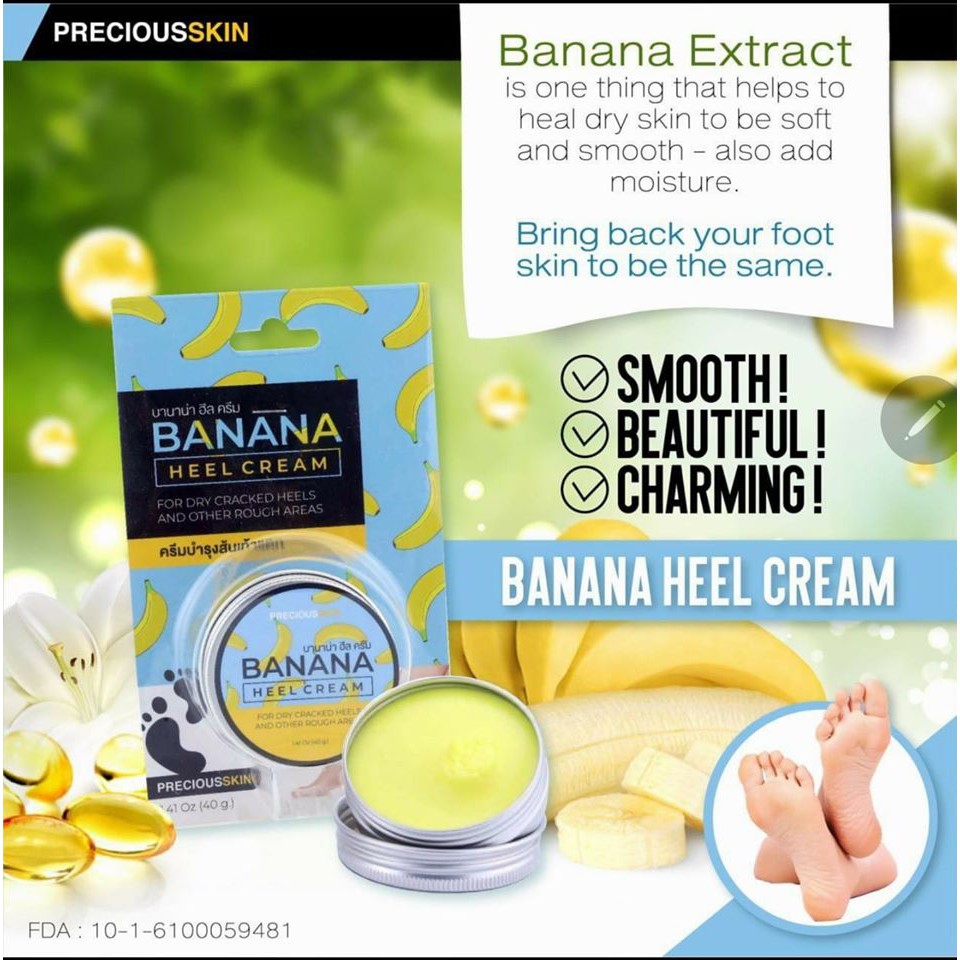 BANANA HEEL CREAM Kem Chuối Cho Vùng Da Nứt Nẻ Precious Skin Thailand 40gram