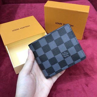 Ví nam LV kẻ ô xanh cao cấp fullbox