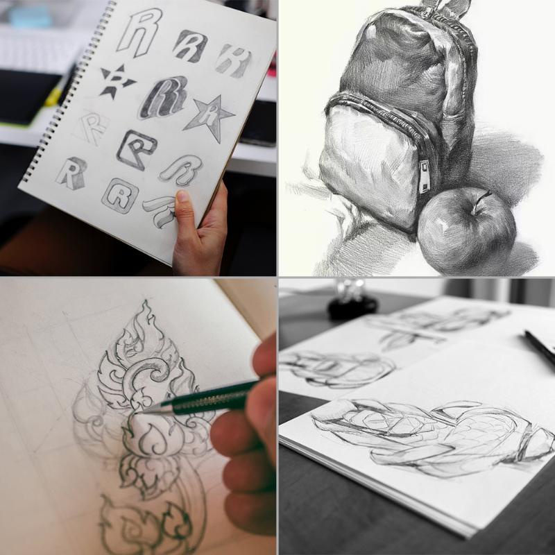 1 Bộ 14 Bút Chì Vẽ 12B 10B 8B 7B 6B 5B 4B 3B 2B B HB 2H 4H 6H Graphit