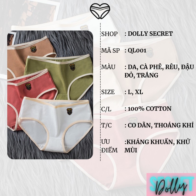 Quần lót nữ cotton Y Tế Nhật đơn giản rẻ đẹp Dolly Secret XUKA QL001