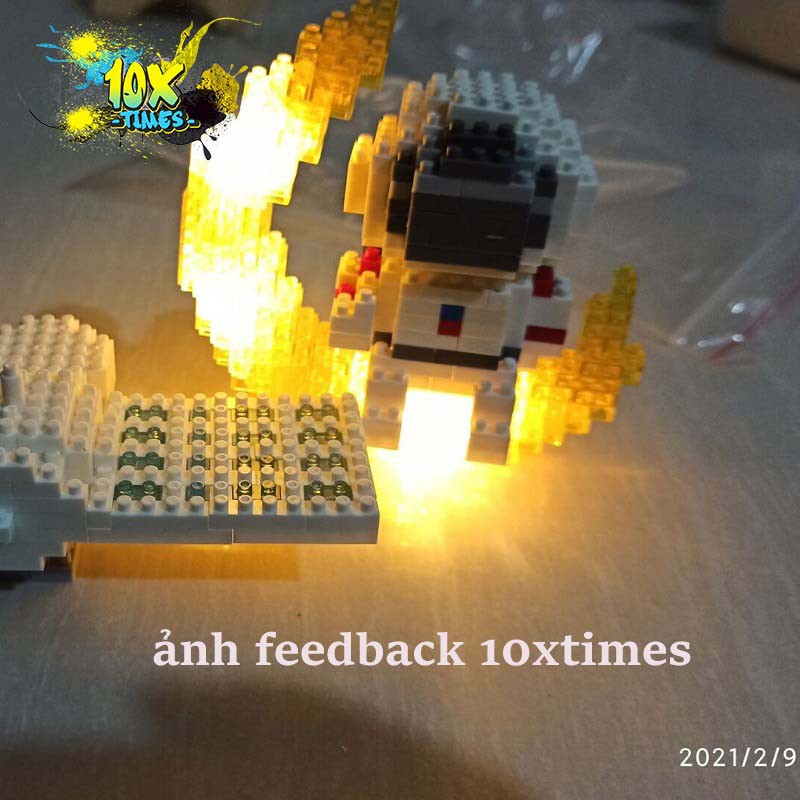 Lego 3d phi hành gia phát sáng lấp lánh dễ thương có đèn, quà tặng bạn gái, quà tặng sinh nhật 10xtimes