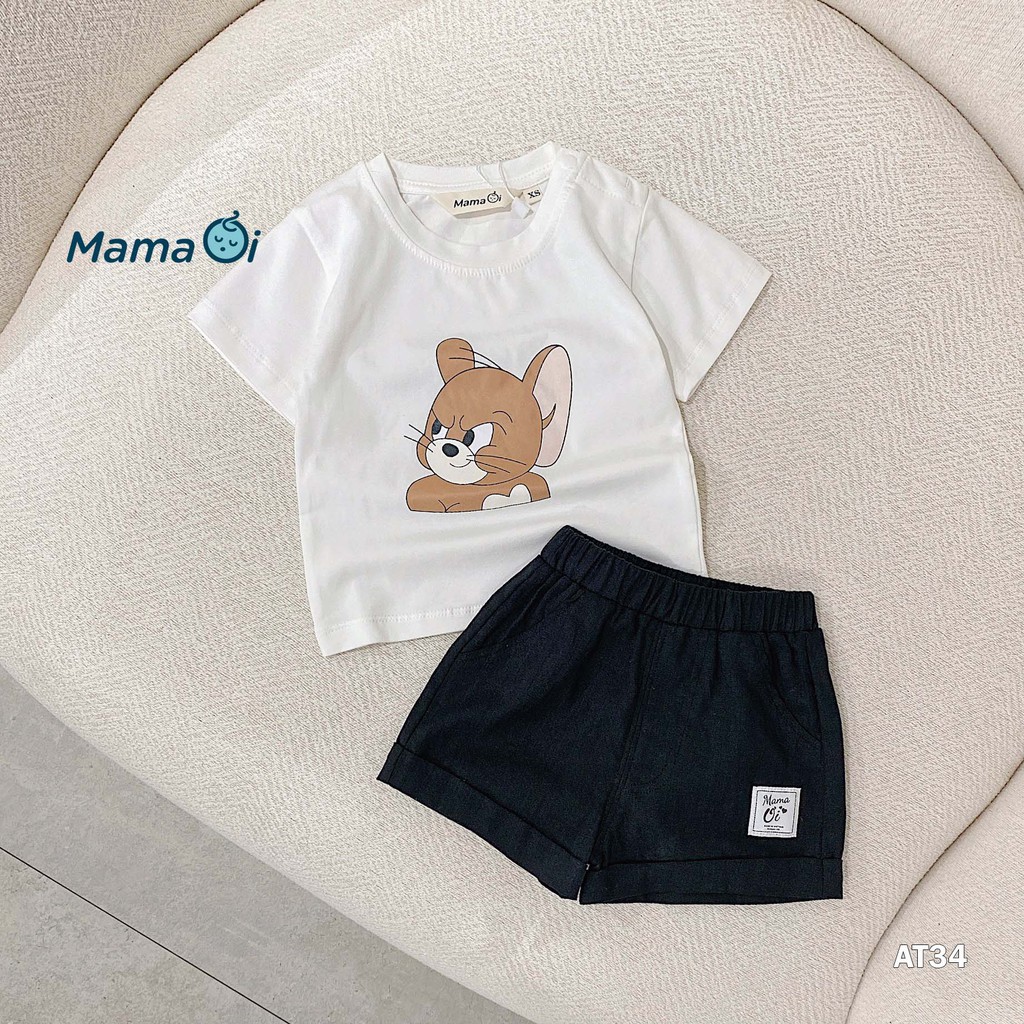 AT34 Áo thun bé trai bé gái in hình chuột Jerry vải thun cotton mềm mịn cho bé từ 0-3 tuổi của Mama Ơi-Thời trang cho bé