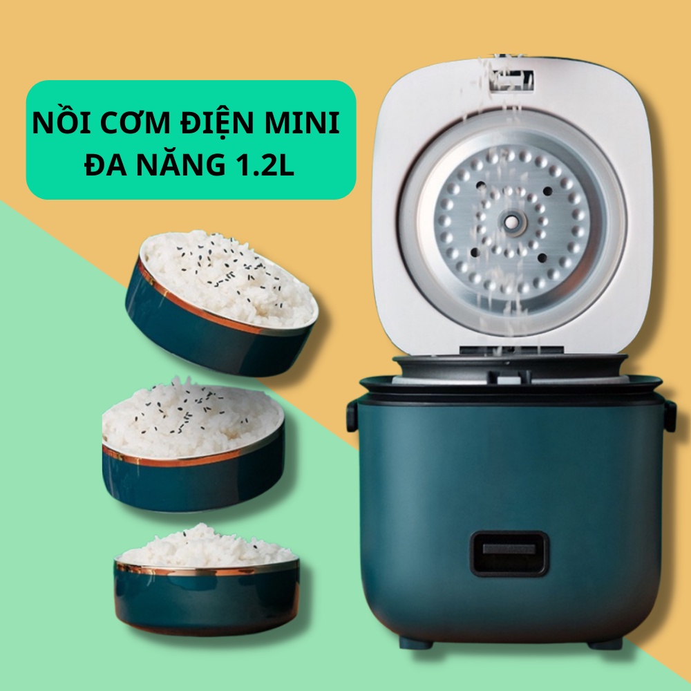 Nồi Cơm Điện Mini Đa Năng Công Suất 220W, Dung Tích 1,2L Tiện Lợi Dành Cho 2-3 Người