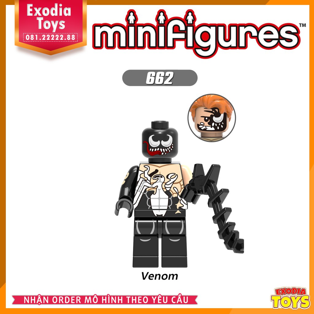 Xếp hình minifigure siêu anh hùng Marvel : Spider-Man, Deadpool, Venom - Đồ Chơi Lắp Ghép Sáng Tạo - X0166