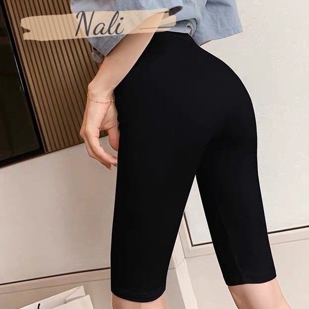 Quần legging ngố nâng mông co dãn 4 chiều, quần legging lửng đùi thái cạp chun siêu mịn NL108