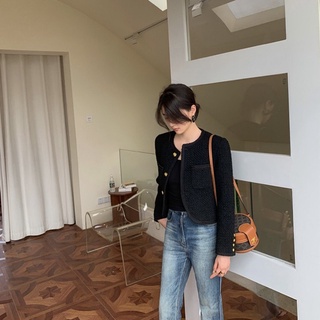 (SẴN) Áo dạ tweed viền 3 cúc