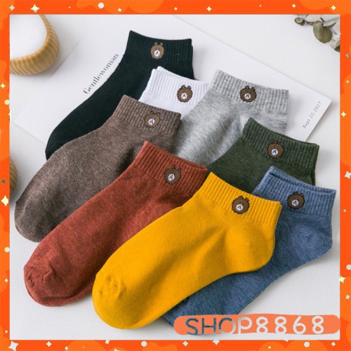 Vớ cổ ngắn in hình gấu  -shop8868