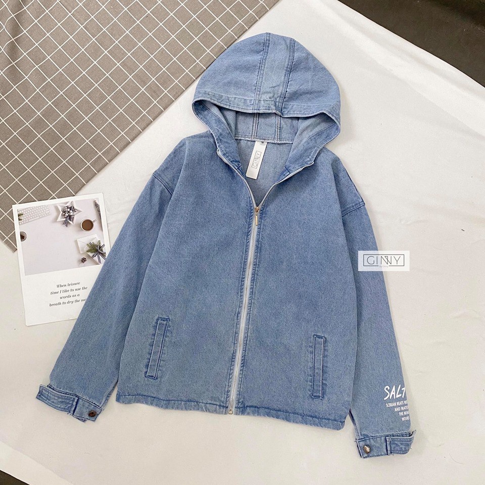Áo Khoác Jean Phối SALTLIMIT TK-01 | Chống Nắng Tốt | Basic | Form Rộng | Năng Động | GinHouse Shop