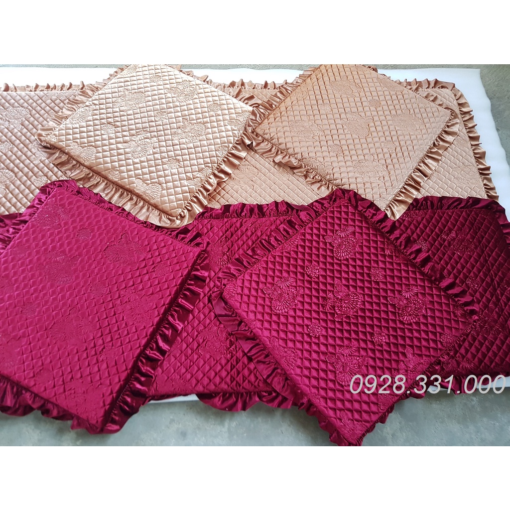 Bộ Thảm ghế gỗ, Thảm lót ghế Sofa Vải nhung có khóa kéo
