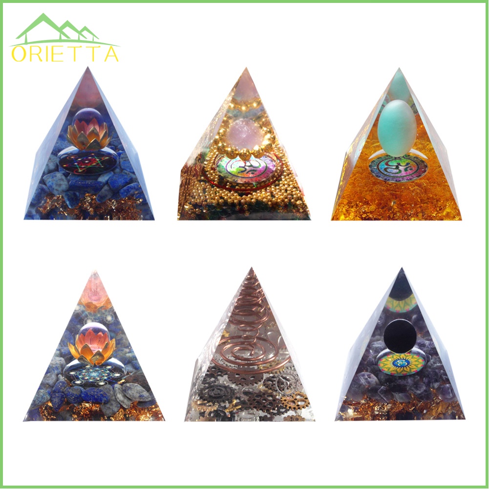 Đá lan toả năng lượng pha lê hình kim tự tháp orgonite