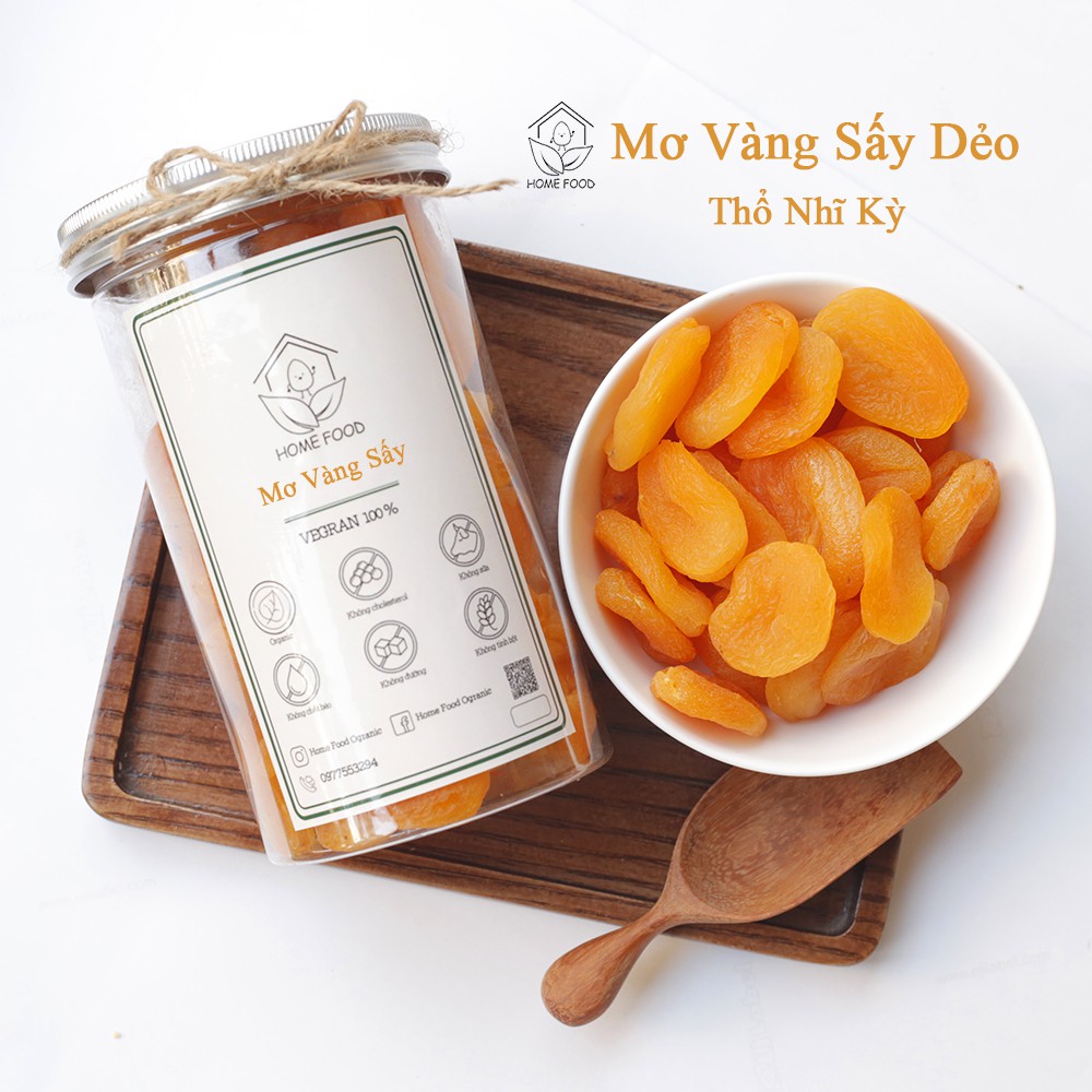 Mơ vàng sấy dẻo không đường hương thơm dịu nhẹ, mọng nước - Home Food