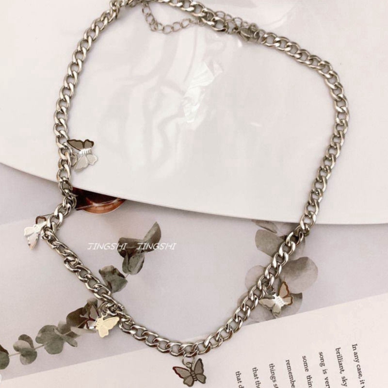 Dây Chuyền Thép Titan Mặt Hình Bươm Bướm Xinh Xắn Cho Nữ