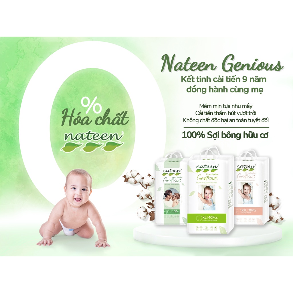 [TẶNG ĐỒ CHƠI BÁC SĨ-   BỈM HỮU CƠ CHÂU ÂU] TÃ/BỈM DÁN/QUẦN NATEEN BỈ S56/M48/L44 Và L54/XL48/XXL42