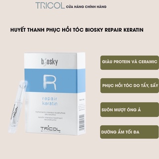 Serum phục hồi và tái cấu trúc tóc Tricol Biosky Repair Keratin Fiale