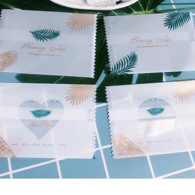 Túi đựng bánh quy,banh hành hình lá 7*10cm /100c