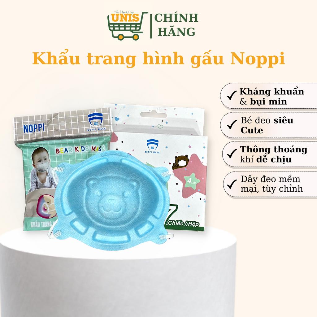 Khẩu Trang Gấu 3D NOPPI cho em bé có dây rút điều chỉnh