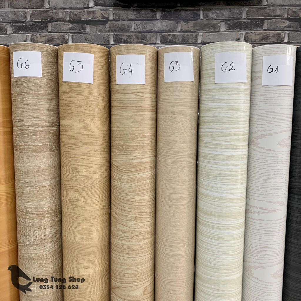 Decal vân gỗ - Giấy dán tường bàn tủ có sẵn keo
