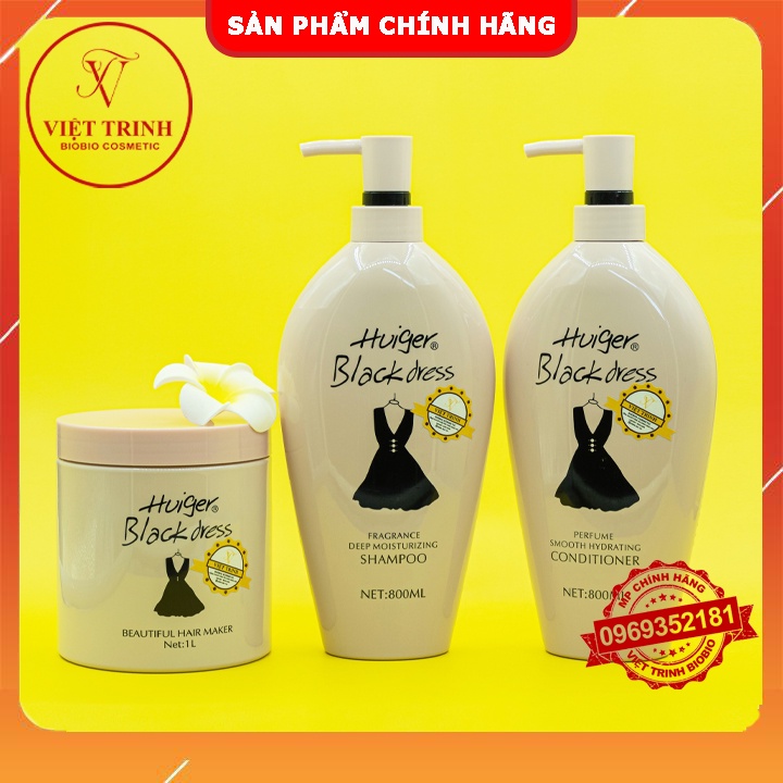 |CHÍNH HÃNG| Cặp Dầu Gội Dầu Xả Huiger Black Dress 800ML,Gội Xả Váy Hương Nước Hoa ,Phục Hồi Chuyên Sâu và Siêu Mền Mượt