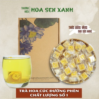 Trà hoa cúc đường phèn mật ong chất lượng số 1 hoa sen xanh, set trà đường thanh nhiệt, giải độc, mát gan