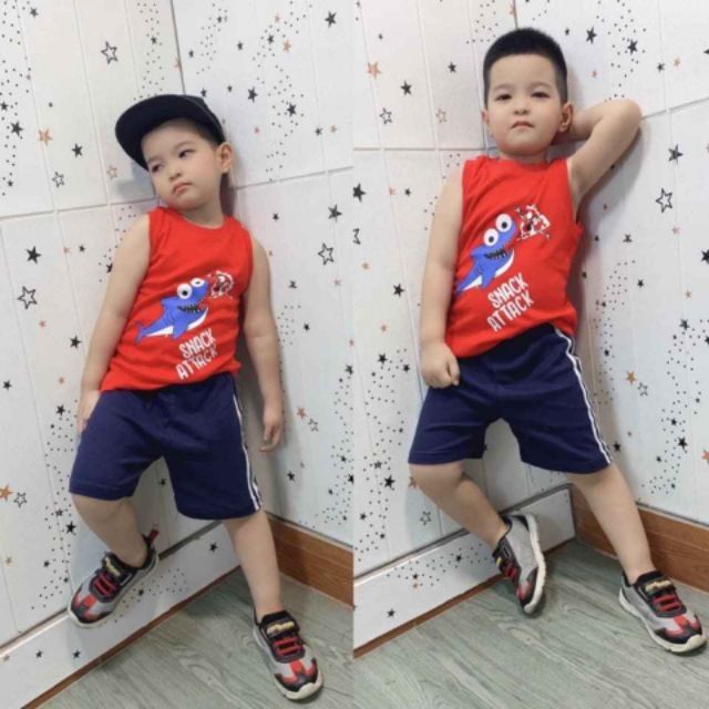 Bộ Carter ba lỗ xuất dư quần sọc thể thao