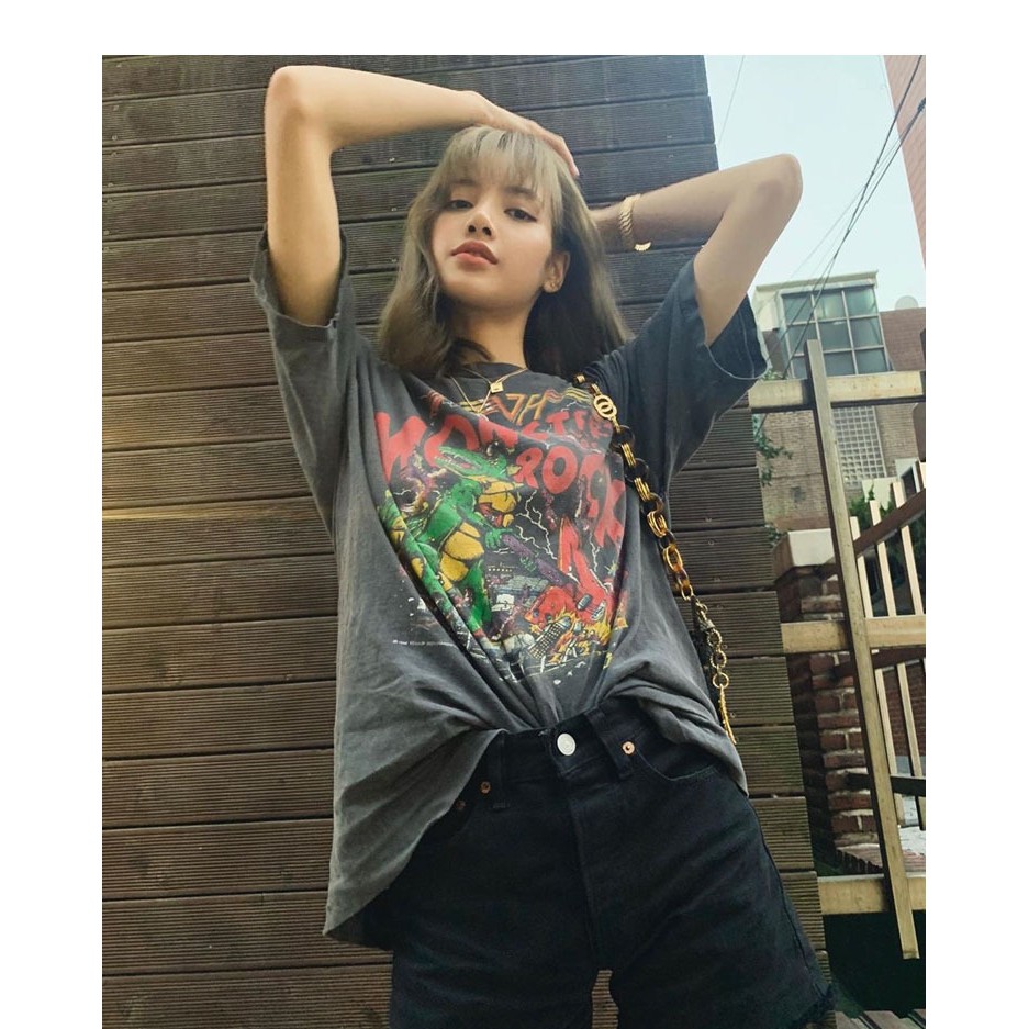 Áo Thun Tay Ngắn In Họa Tiết Theo Phong Cách Nhóm Nhạc Blackpink Cá Tính Lisa | BigBuy360 - bigbuy360.vn