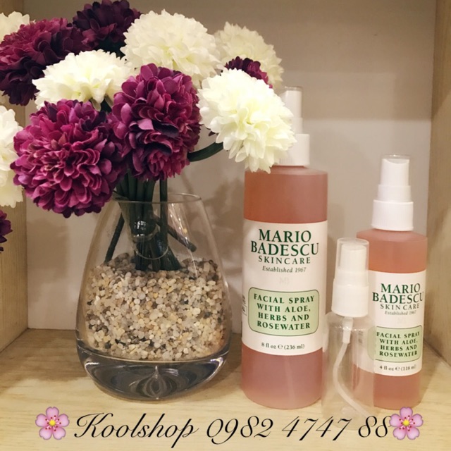 ☘️FULLSIZE 118-236ml☘️Nước hoa hồng Toner Mario Badescu Facial Spray With Aloe, Herbs & Rosewater