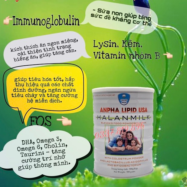 [Mã INCU50 giảm 50K đơn 150K] Sữa non Anpha Lipid USA 900g - Giúp tăng sức đề kháng, phục hồi nhanh sức khỏe