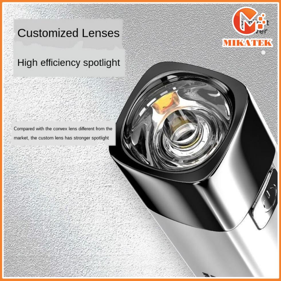 Đèn pin kiêm sạc dự phòng đa năng Smiling Shark thông minh chiếu xa siêu sáng sạc bin Mikatekvn