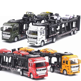 Xe container kim loại chở 2 xe kim loại màu ngẫu nhiên tỉ lệ 1:48