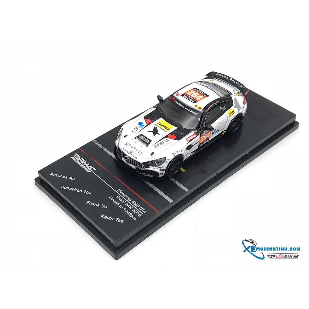 Xe Mô Hình Mercedes - AMG GT4 Dubai 24H 2018 1:64 Tarmac Works ( Trắng )