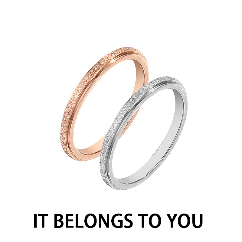 Nhẫn thép titan không gỉ 2mm siêu đẹp và chất lượng bề mặt nhám lấp lánh tinh xảo