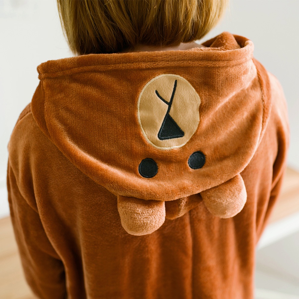 Bộ Đồ Ngủ Liền Thân Hình Gấu Nâu Dễ Thương Giữ Ấm Mùa Đông Cho Nữ