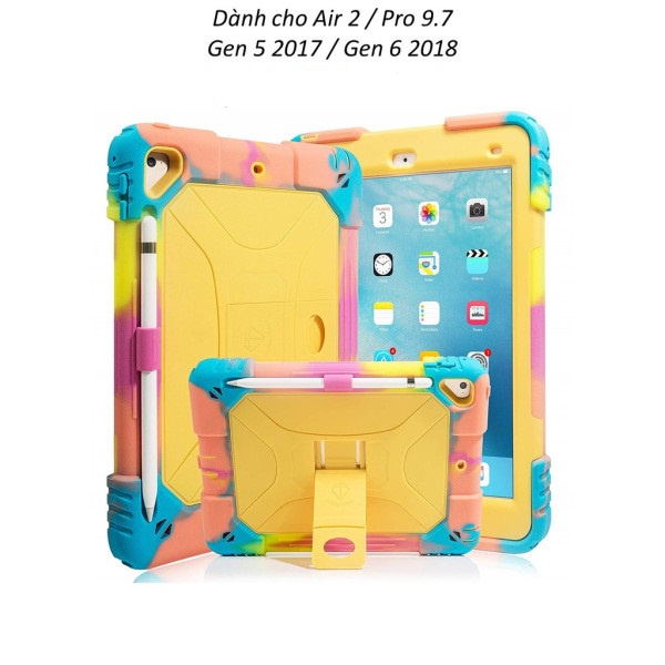 Ốp lưng ipad, Bao silicone ipad mẫu mới siêu bền chống sốc cực tốt Ipad Air 2 / Pro 9.7 / Gen 5 2017 / Gen 6 2018