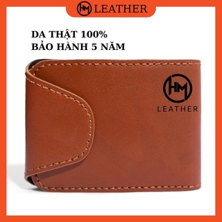 Ví Sen 5 Cao Cấp - Cam Kết 100 % Da Bò Thật - Ví Mini Nam Màu Bò Cháy Hàng Chính Hãng Hima Leather SEN 5