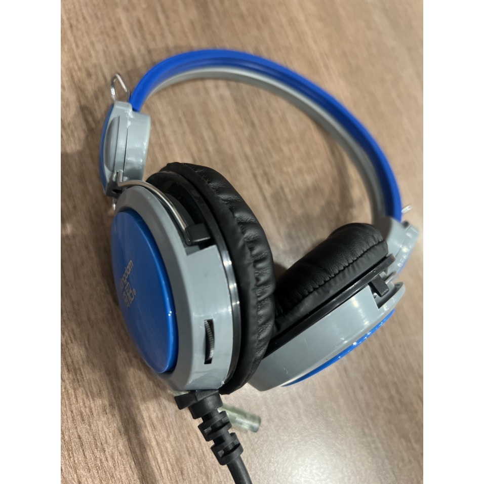 TAI NGHE MÁY TÍNH, HEADPHONE MK 818 MICRO KINGDOM 3.5MM MÀU XANH DƯƠNG , VÀNG