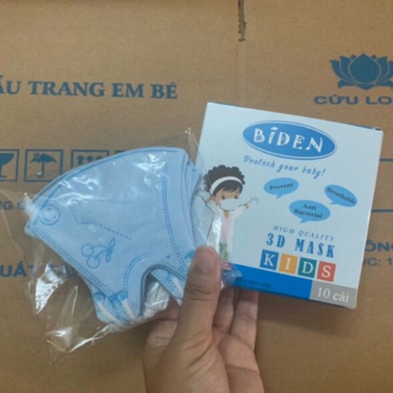 Khẩu trang y tế trẻ em, khẩu trang cute, in hình cá  nhiều màu sắc  cho bé từ 1-6 tuổi hộp 10 cái BIDEN | BigBuy360 - bigbuy360.vn